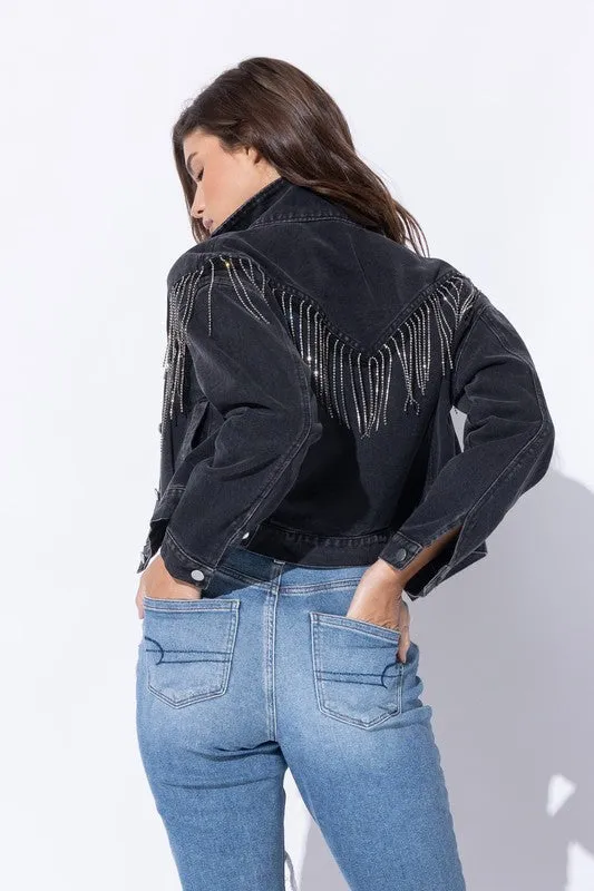 The Carrie Rhinestone Fringe Jacket