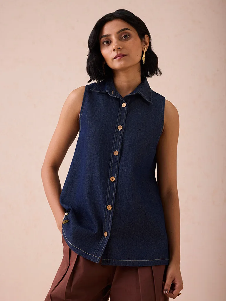 The Mountain Denim Sleeveless Shirt
