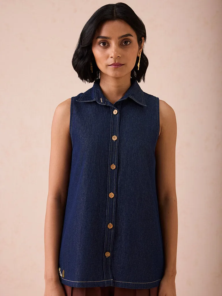 The Mountain Denim Sleeveless Shirt