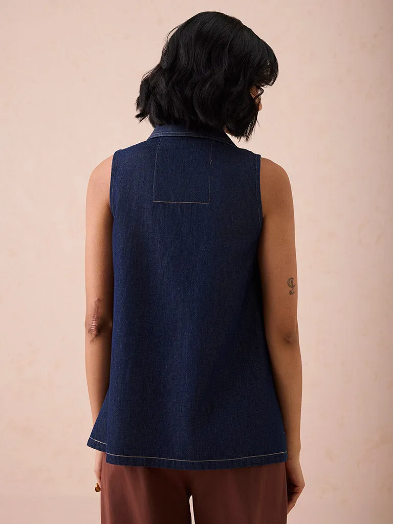 The Mountain Denim Sleeveless Shirt