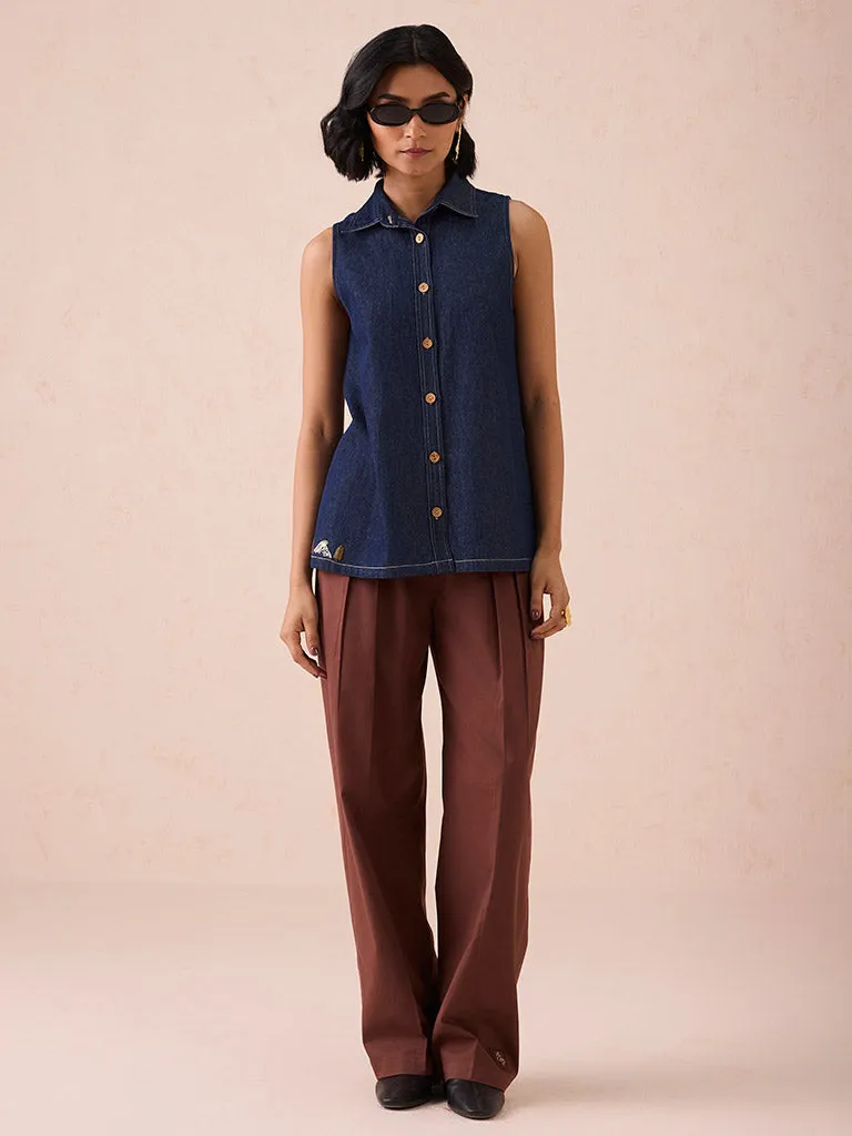 The Mountain Denim Sleeveless Shirt
