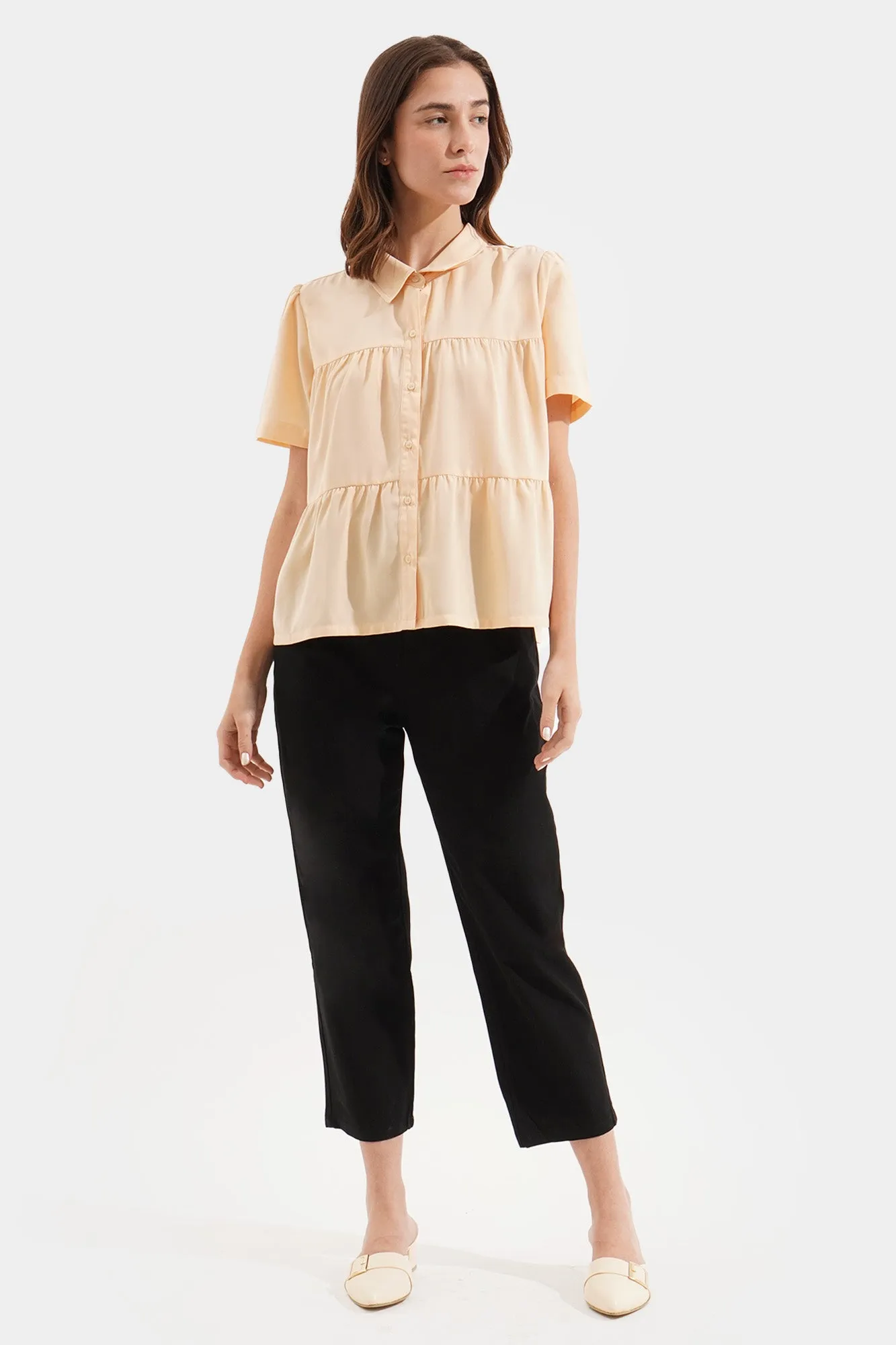 Tiered Button Down Shirt