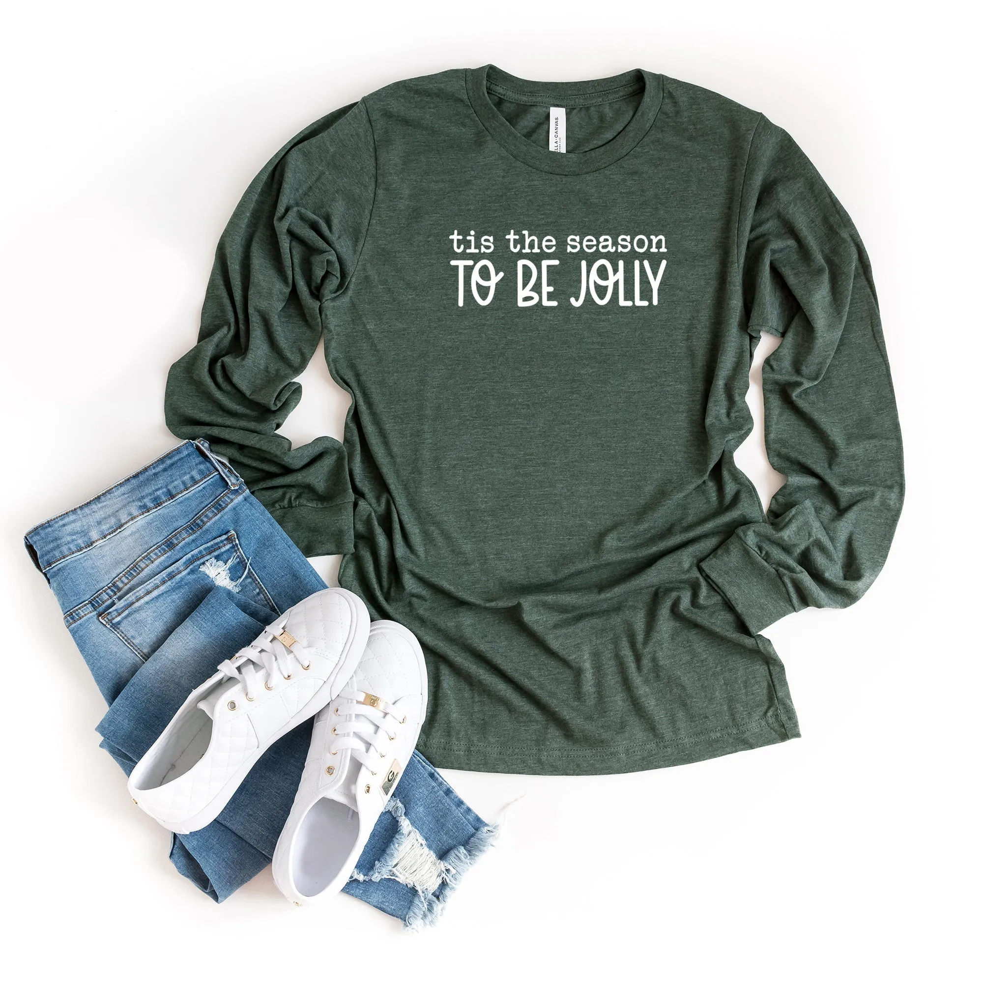 Tis the Season to be Jolly - Typewriter | Long Sleeve Crew Neck