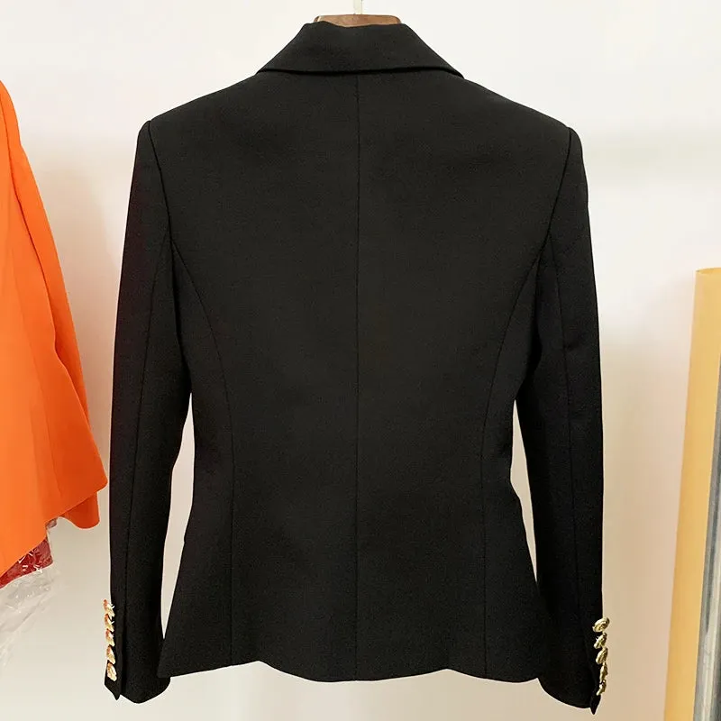 Top Quality Women's Classic Double Breasted Blazer - Metal Lion Buttons