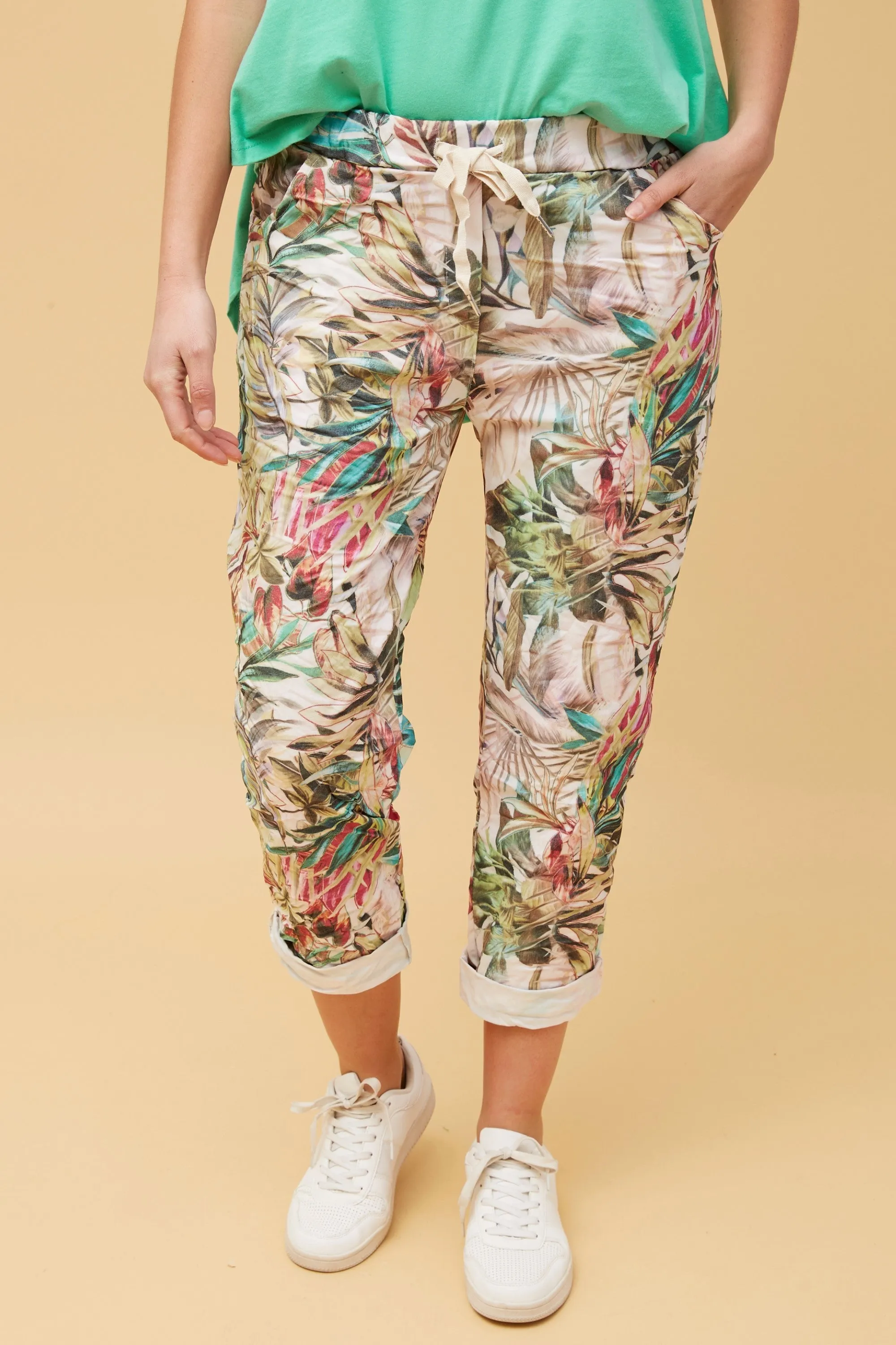 Tropical Print Pants