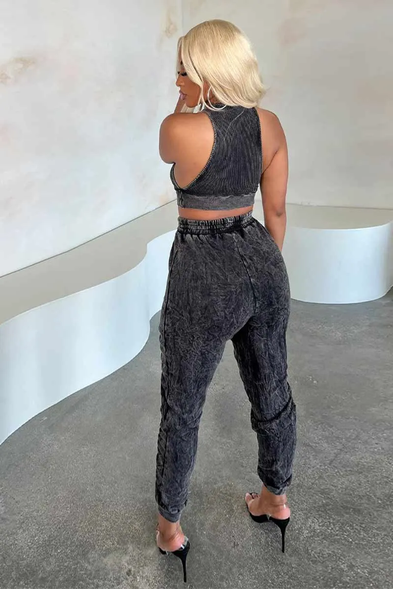 UG703 Sleeveless Midriff Top and Pants Set
