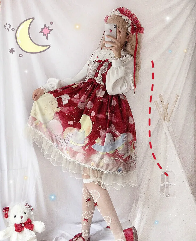 Universe Observer Gradient Sling Jsk Dress   Lolita Long Sleeves UB6315