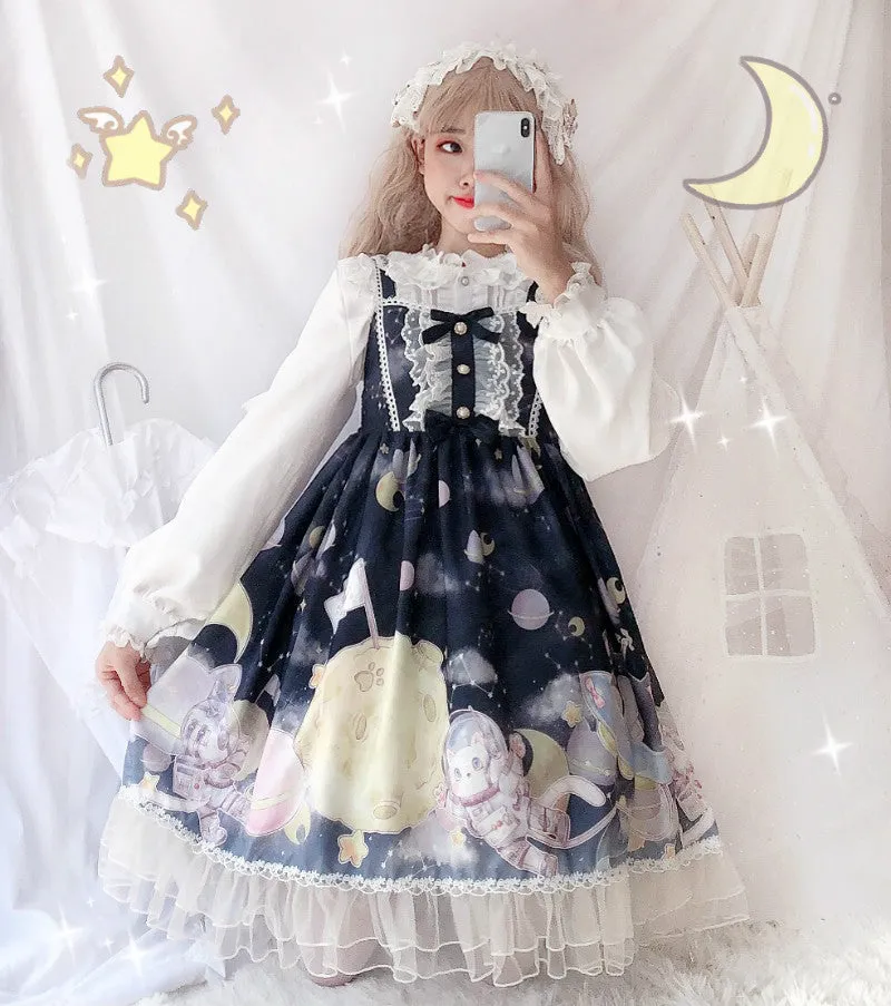 Universe Observer Gradient Sling Jsk Dress   Lolita Long Sleeves UB6315
