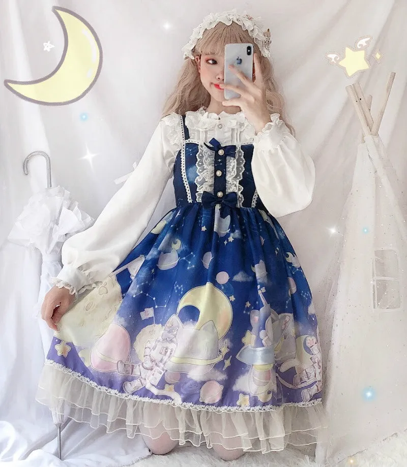 Universe Observer Gradient Sling Jsk Dress   Lolita Long Sleeves UB6315
