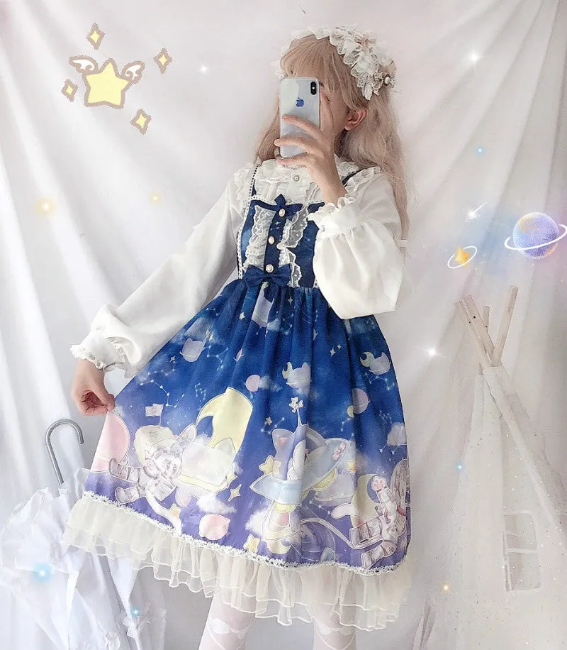 Universe Observer Gradient Sling Jsk Dress   Lolita Long Sleeves UB6315
