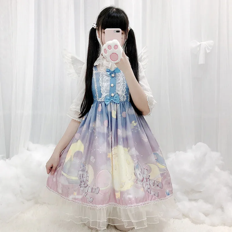 Universe Observer Gradient Sling Jsk Dress   Lolita Long Sleeves UB6315
