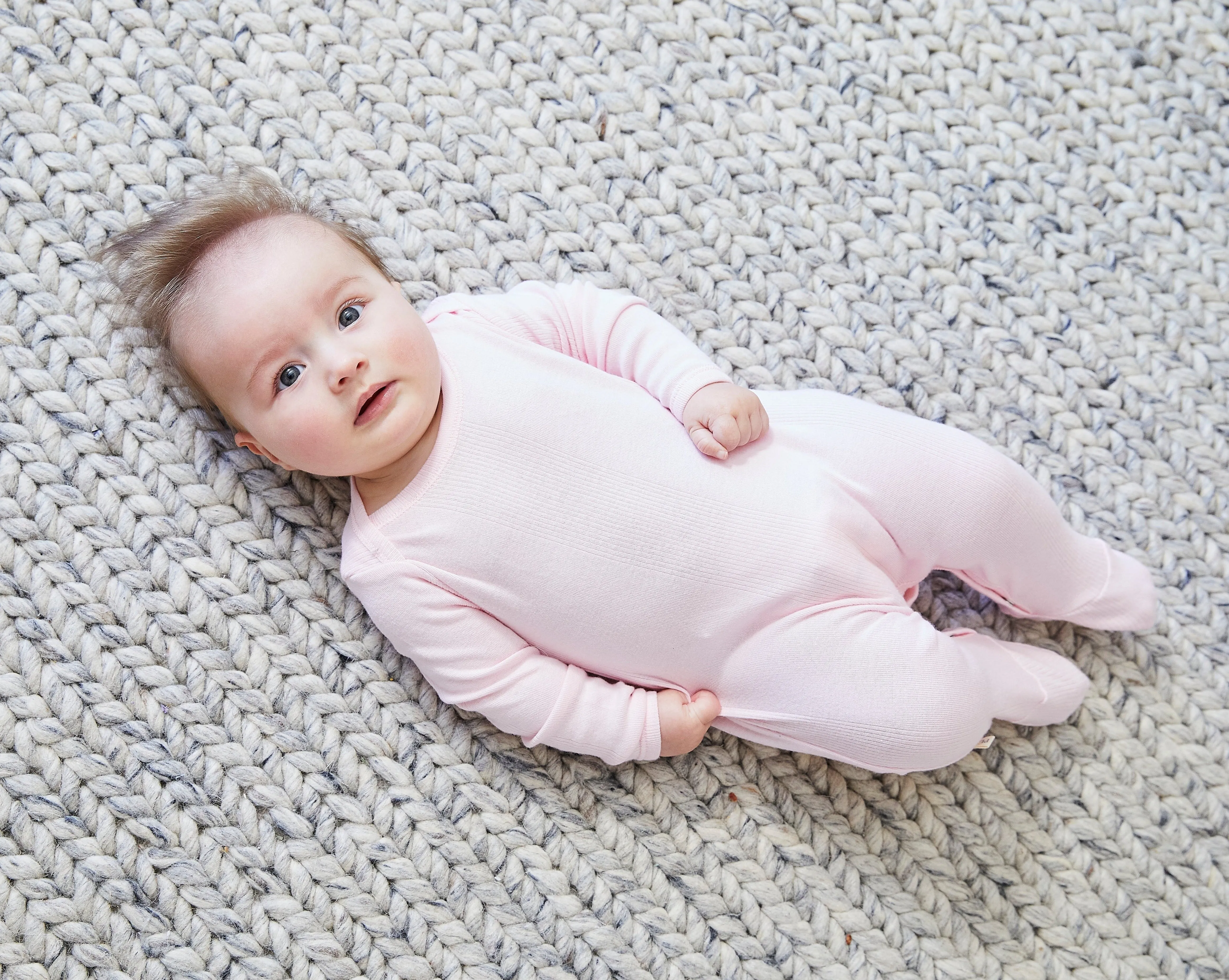 Variegated Rib Lap Tee Footie Pajama