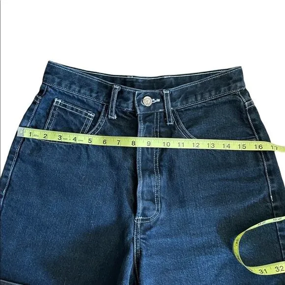 VTG Guess High Rise Boyfriend SHORTS Womens 27 Black Denim Y2K 90s Button Down