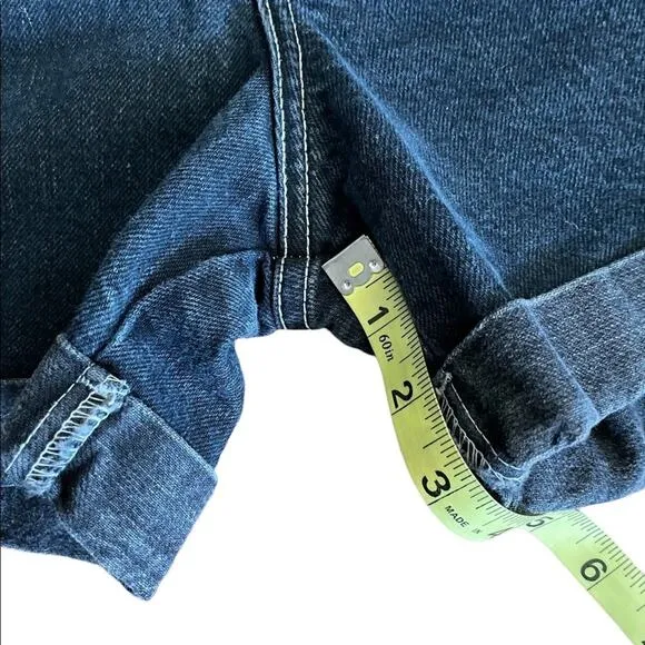 VTG Guess High Rise Boyfriend SHORTS Womens 27 Black Denim Y2K 90s Button Down