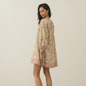 Women's Cotton Janice Dress - Cream Mimosa Spring