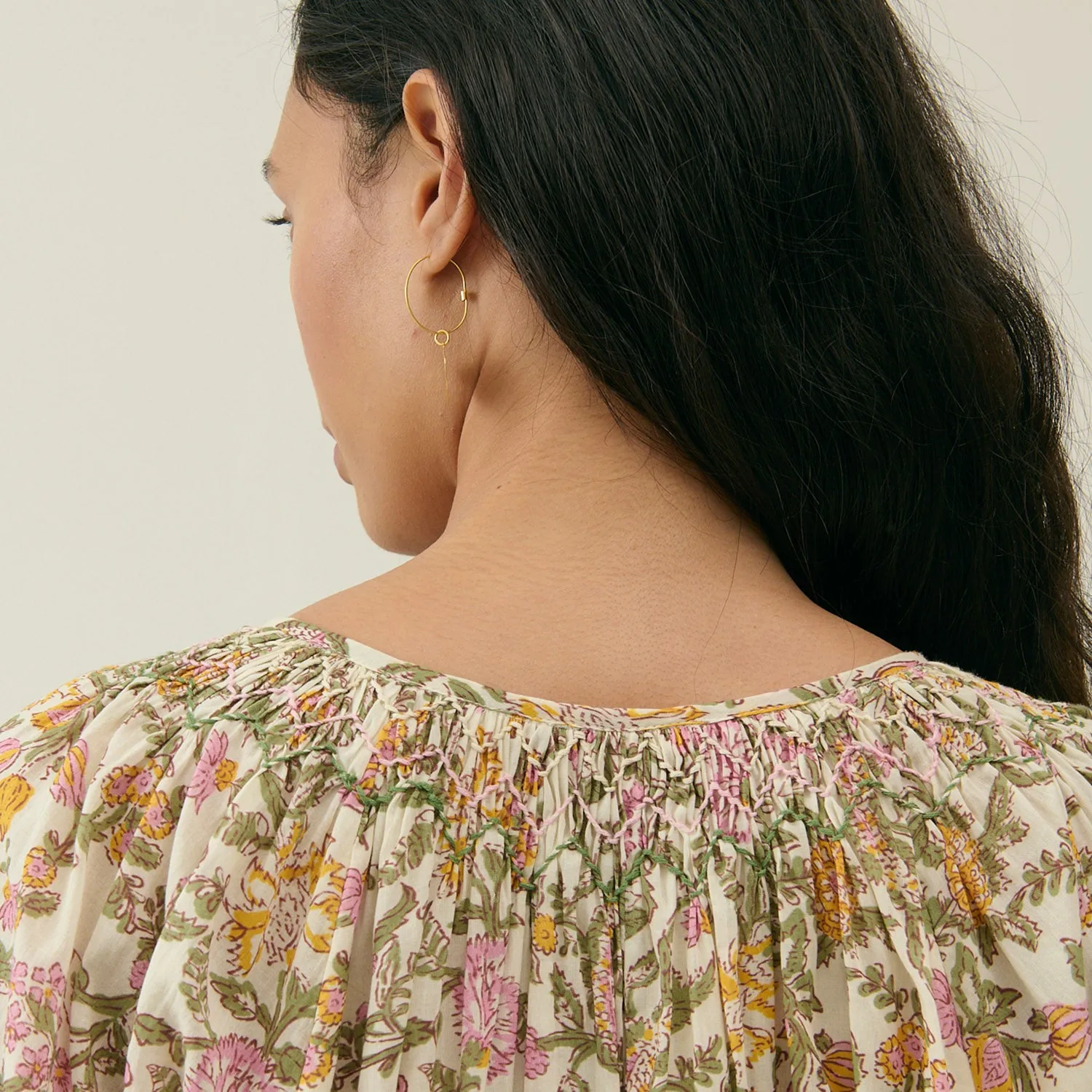 Women's Cotton Janice Dress - Cream Mimosa Spring