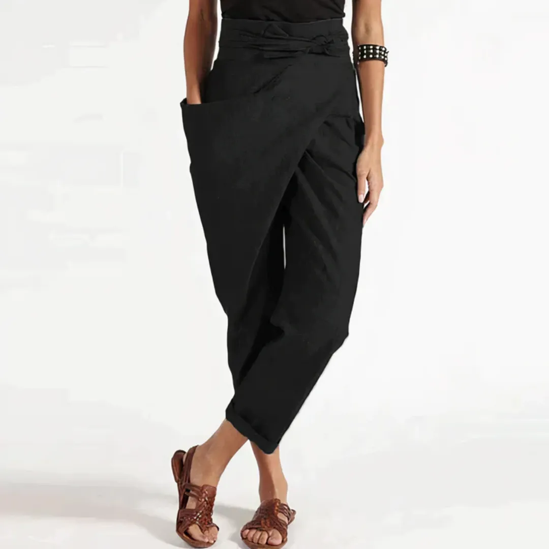 Women's High Waisted Wrap Pants | Cropped