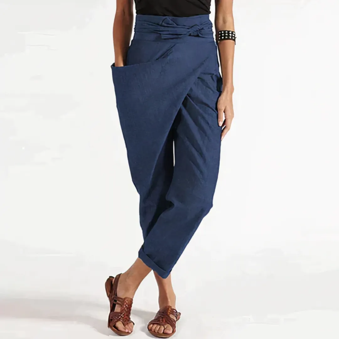 Women's High Waisted Wrap Pants | Cropped