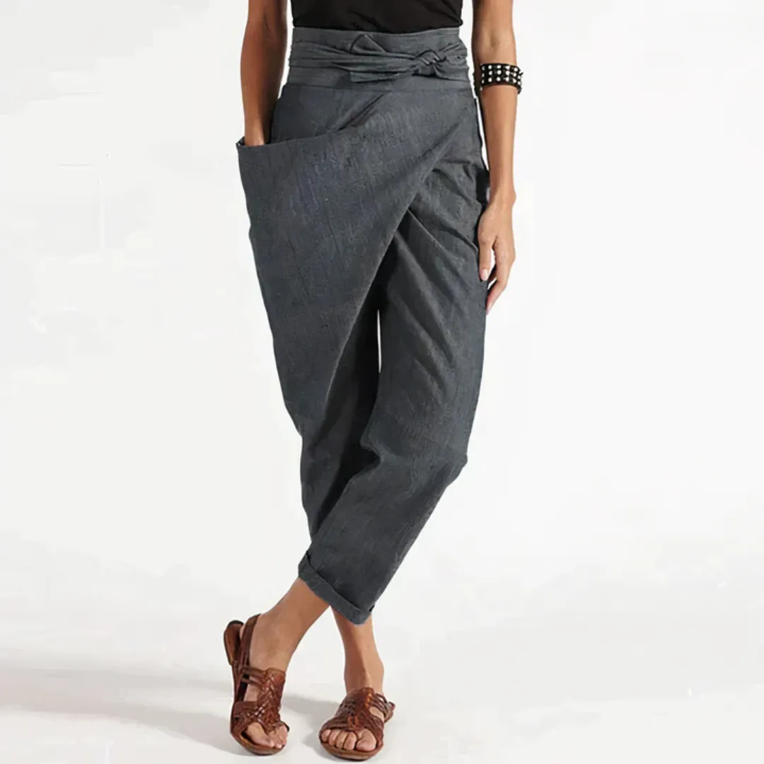 Women's High Waisted Wrap Pants | Cropped