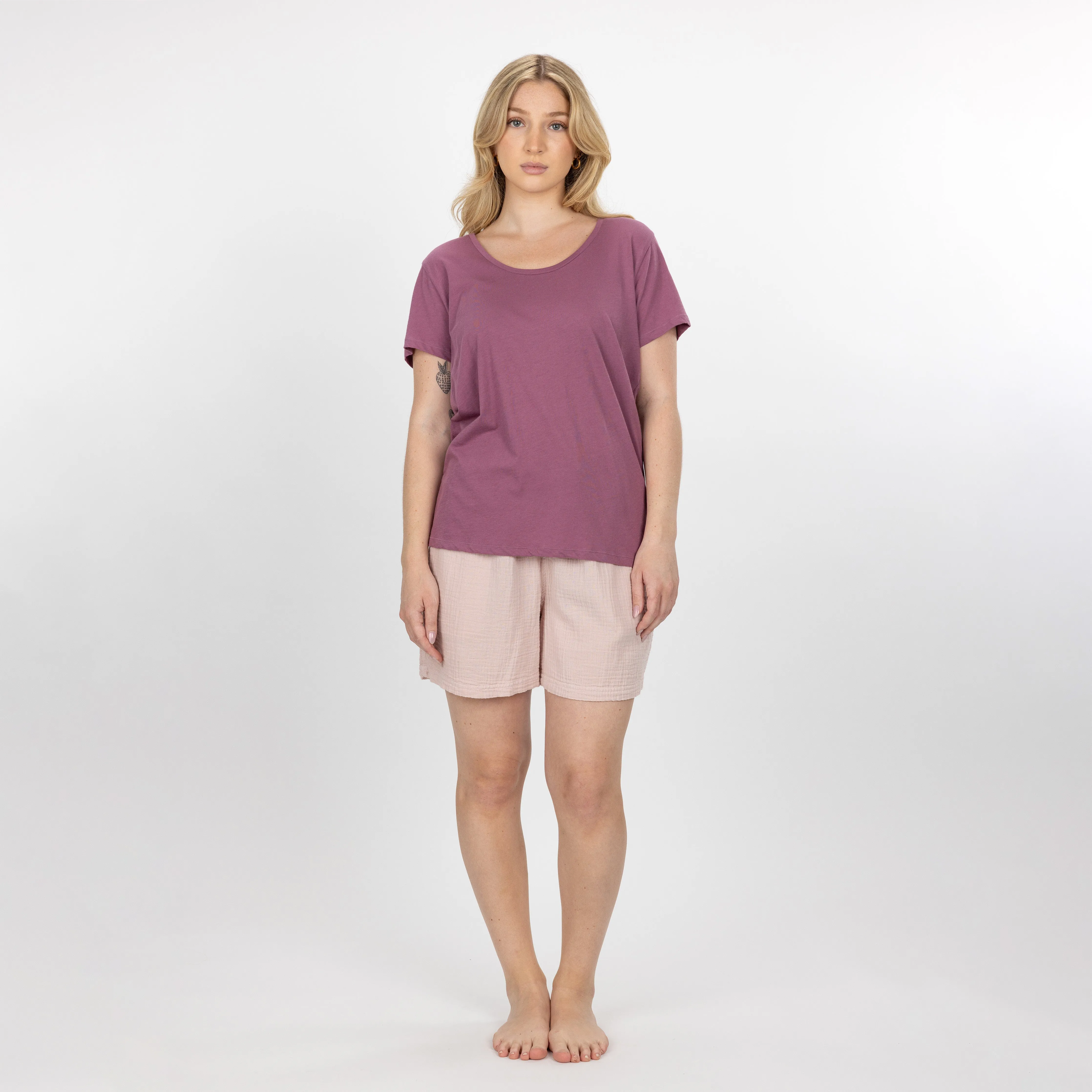 Womens Scoop Neck Tee - Grape Nectar