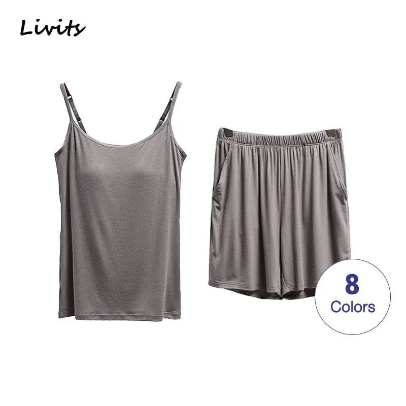 Women's Stretchable Modal Sleeveless Sexy Casual Korean Pyjamas Sets SA0212