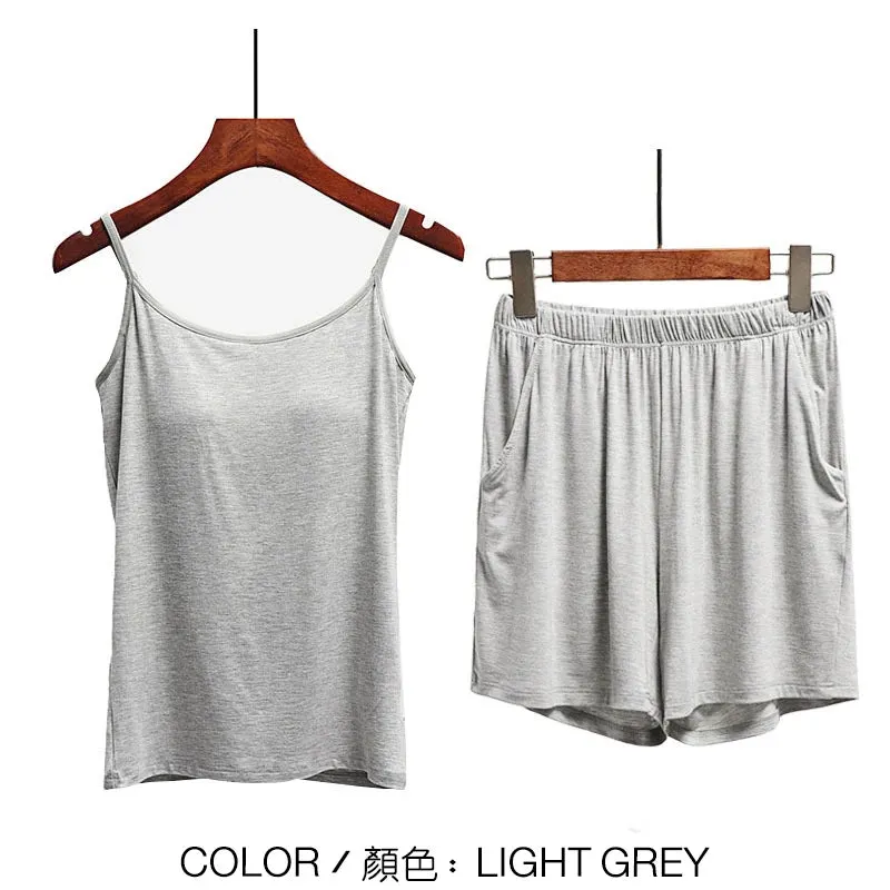 Women's Stretchable Modal Sleeveless Sexy Casual Korean Pyjamas Sets SA0212