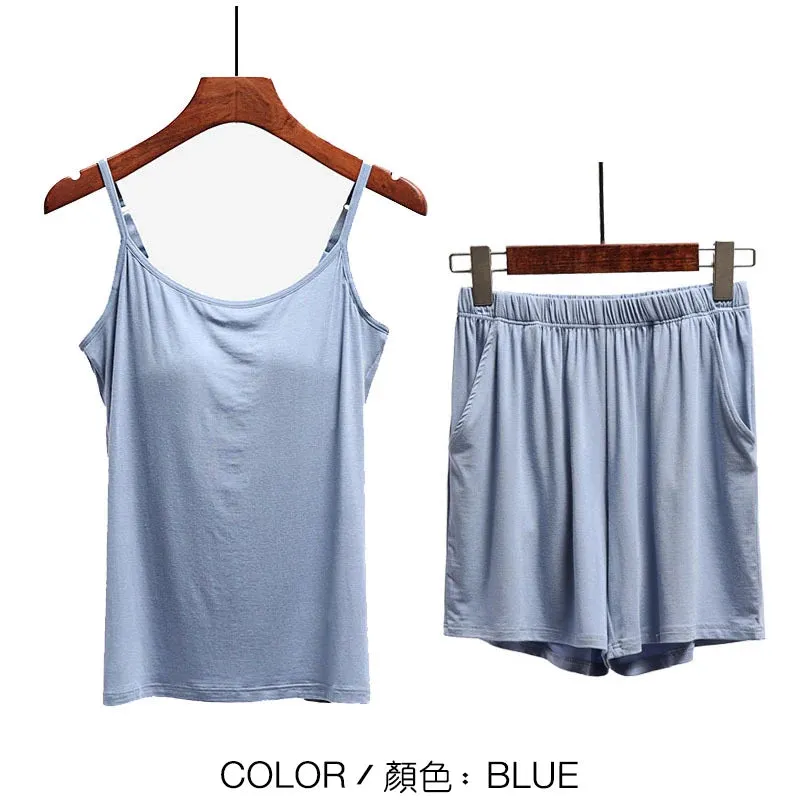 Women's Stretchable Modal Sleeveless Sexy Casual Korean Pyjamas Sets SA0212