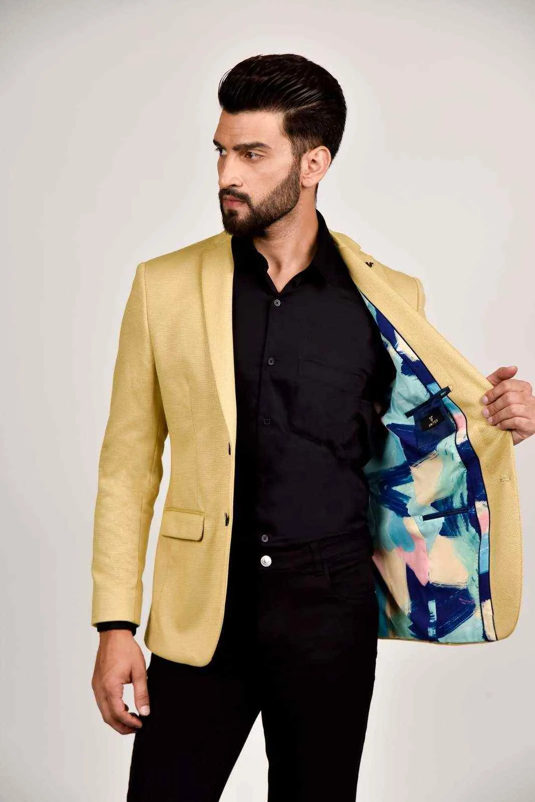 Yellow Knitted Blazer