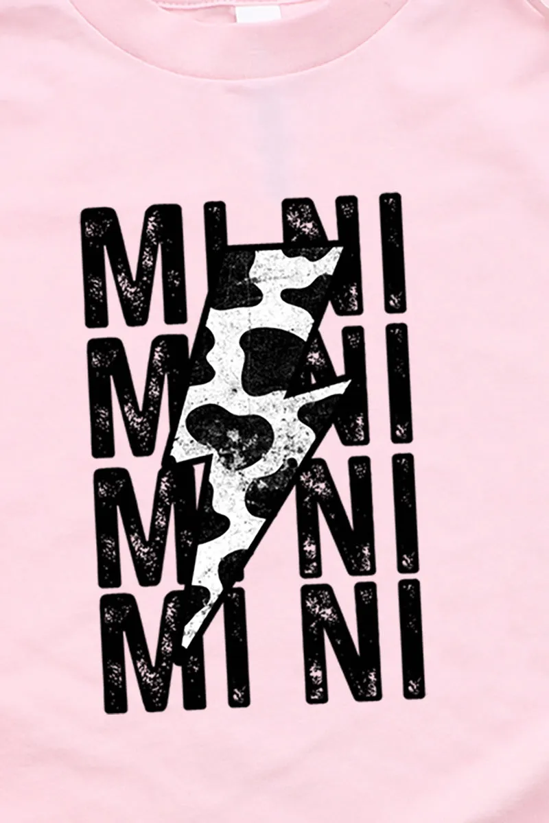Youth Mini Cow Lightning Bolt Short Sleeve Relaxed Fit T-Shirt