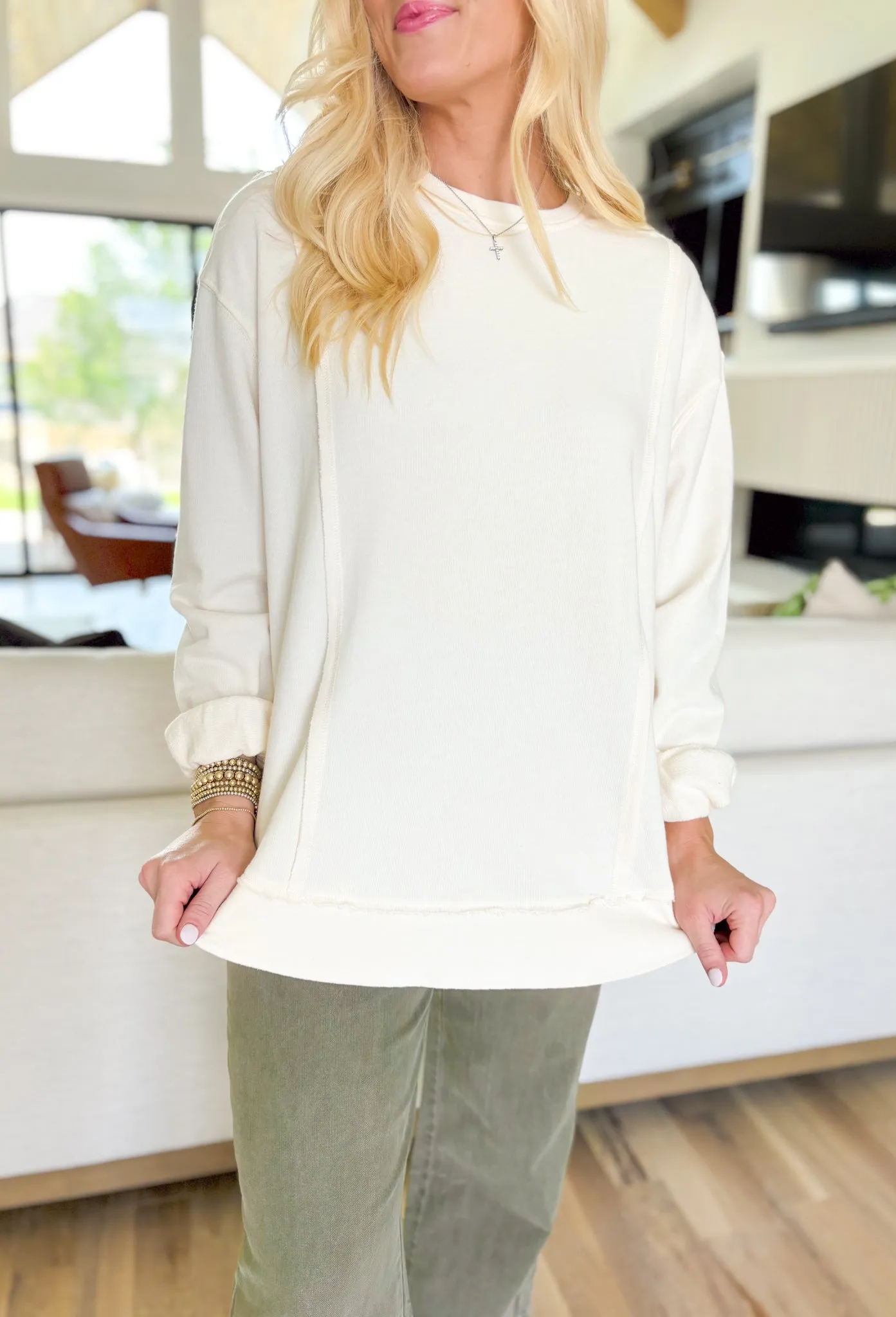 Z SUPPLY Replay French Terry Sweatshirt in Sea Salt
